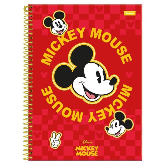 Imagem de Caderno Mickey Mouse Disney Espiral 1 Matéria 80F Escolar