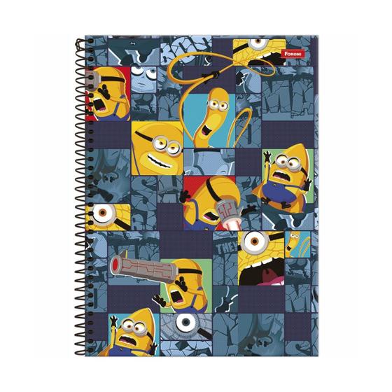 Imagem de Caderno Minions Espiral Capa Dura 1 Matéria 80F Escolar