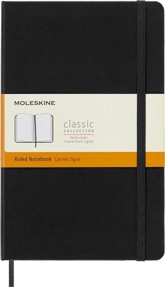 Imagem de Caderno Moleskine Classic, grande, com capa dura preta pautada