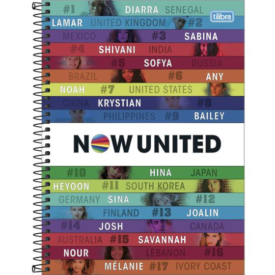 Imagem de Caderno Now United Espiral Capa Dura Universitário 10 Matérias Tilibra