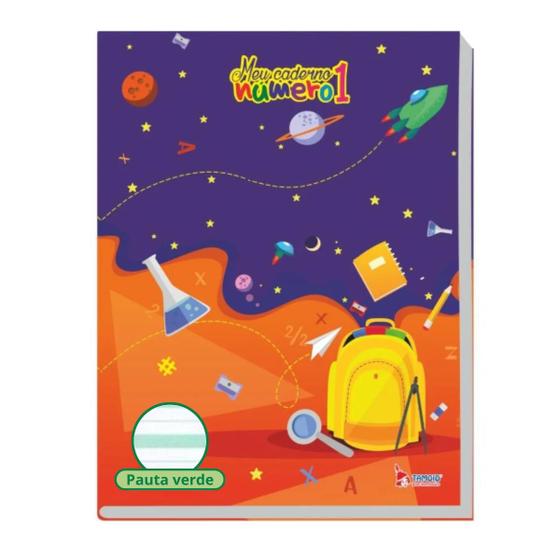 Imagem de Caderno numero 1 caligrafia pauta verde 40f 70g - tamoio