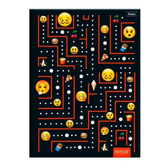 Imagem de Caderno Pacman Emoji 96 Folhas Brochura - Foroni