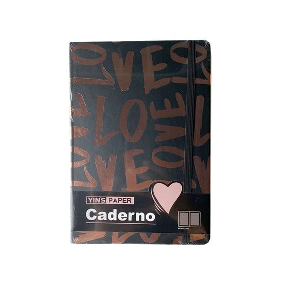 Imagem de Caderno Pequeno A5 Brochura Capa Dura Coração Lovers Com Elástico