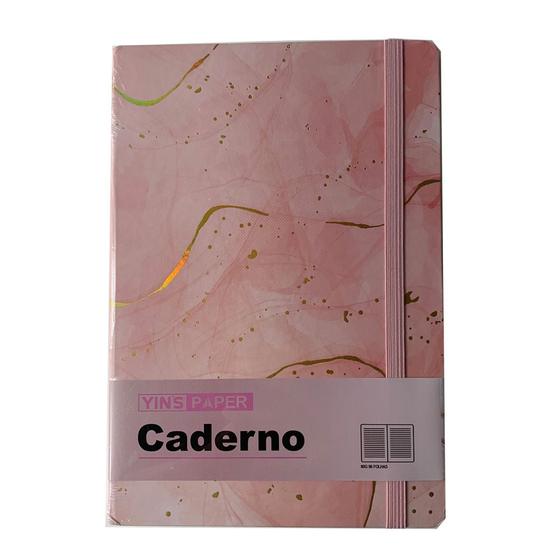 Imagem de Caderno Pequeno A5 Brochura Capa Dura Mármore Com Elástico