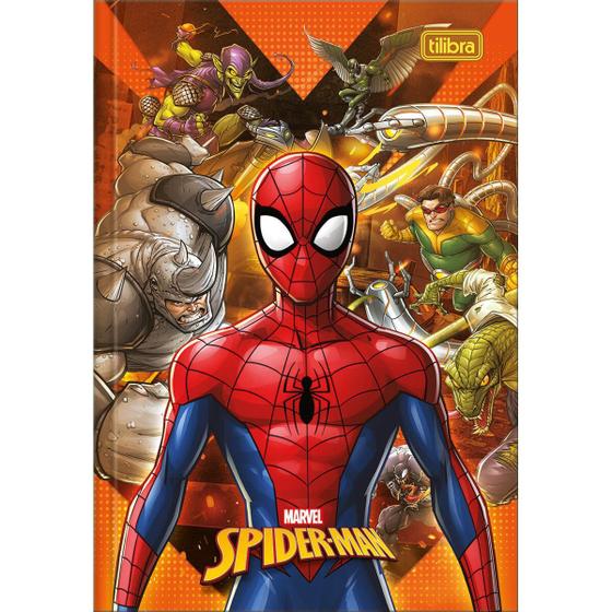 Imagem de Caderno (PEQUENO) Brochura 1/4 Spider-Man 48 Folhas 14x20cm Tilibra  Caderno Recados  Escolar