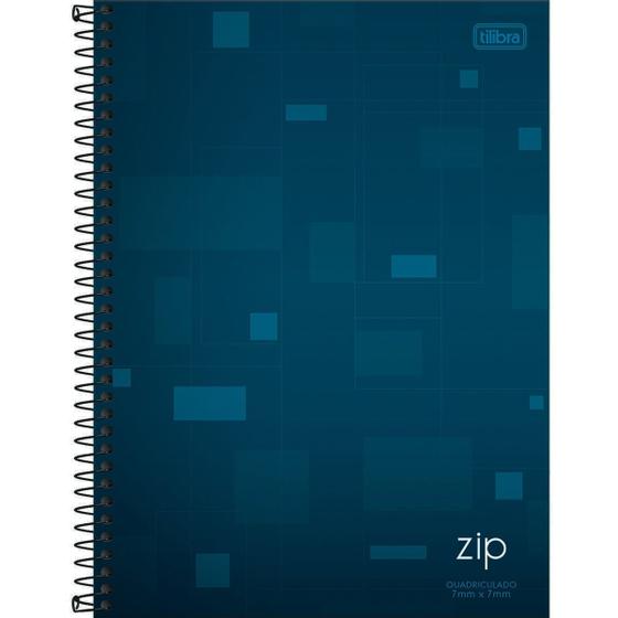 Imagem de Caderno quadriculado 7x7 espiral capa dura zip 80 folhas Tilibra