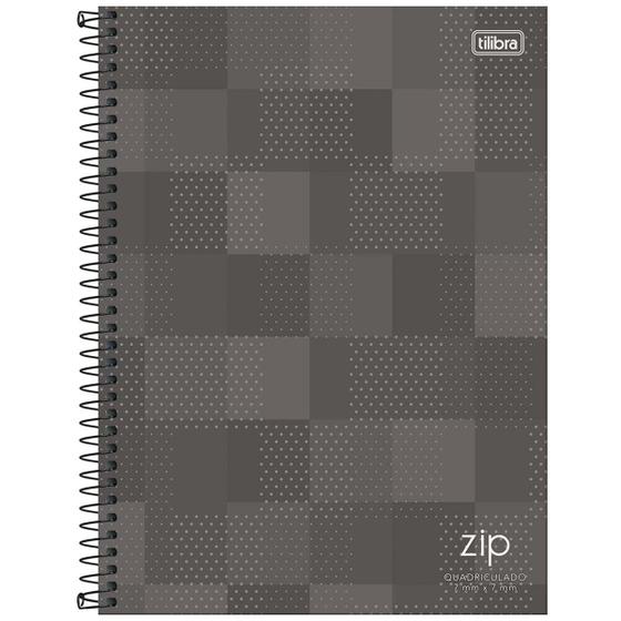 Imagem de Caderno quadriculado 7x7 espiral zip 80 folhas Tilibra