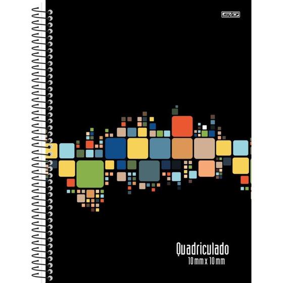 Imagem de Caderno Quadriculado Universitário 10MM X 10MM Espiral Capa Dura 80 Folhas  Pacote com 4 Unidades