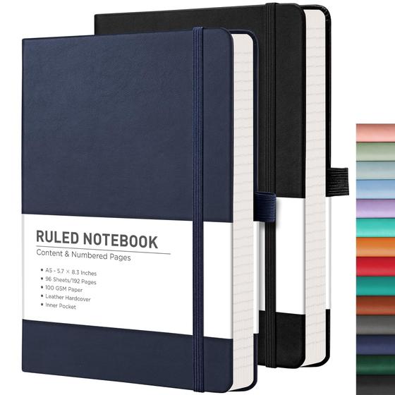 Imagem de Caderno RETTACY College Rule A5 - Pacote com 2 Cadernos de 376 Páginas (100g/m²)