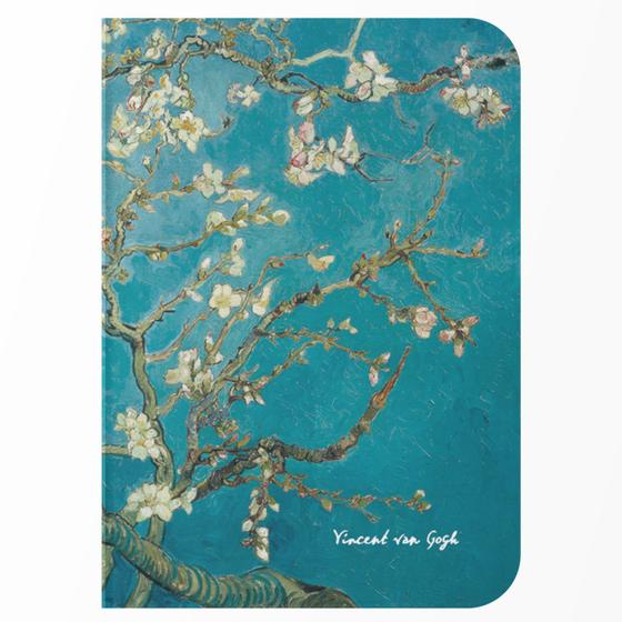 Imagem de Caderno sem Pauta A5 - Fábrica de Pôster - Capa Flexível 80 Páginas 20x14cm - Amendoeira em Flor de Van Gogh