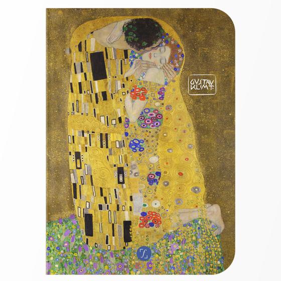 Imagem de Caderno sem Pauta A5 - Fábrica de Pôster - Capa Flexível 80 Páginas 20x14cm - O Beijo de Gustav Klimt