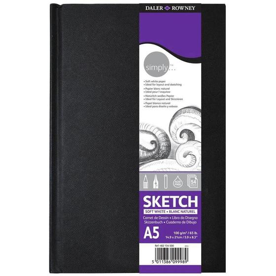 Imagem de Caderno Sketchbook 54Folhas Simply Daler Rowney A5 - Canson