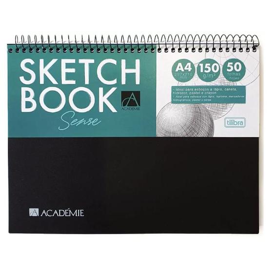 Caderno Sketchbook A4 Tilibra Espiral Academie 50 folhas Menor preço em Caderno Sketchbook A4 Tilibra Espiral Academie 50 folhas