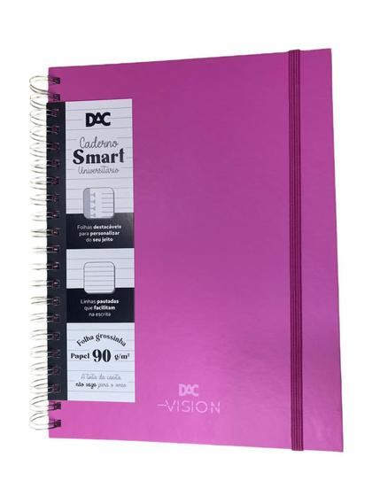 Imagem de Caderno Smart Univ. Dac Vision Rosa Com Folhas Tira E Põe