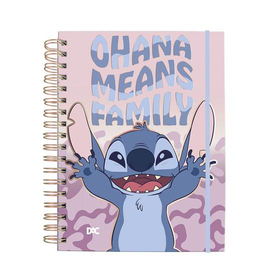 Imagem de Caderno Smart Universitário Escolar Stitch Azul e Rosa Divisórias e Folhas Reposicionáveis