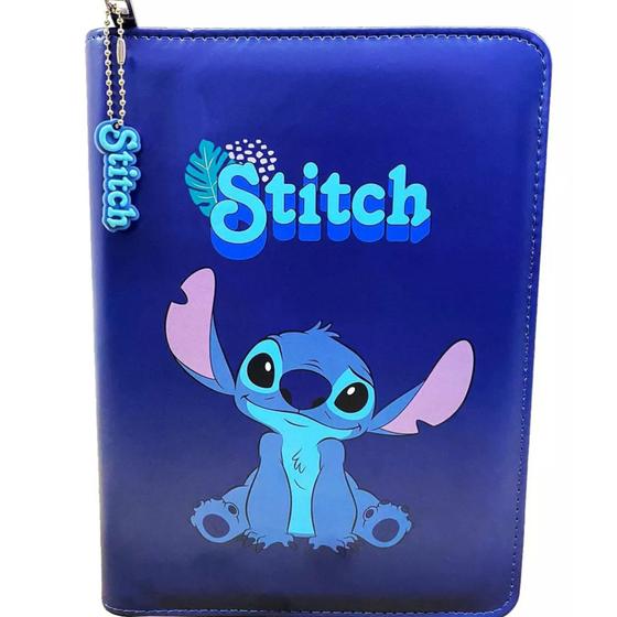 Imagem de Caderno Stitch Com Pasta Fichario Zona Criativa Escolar Universitario