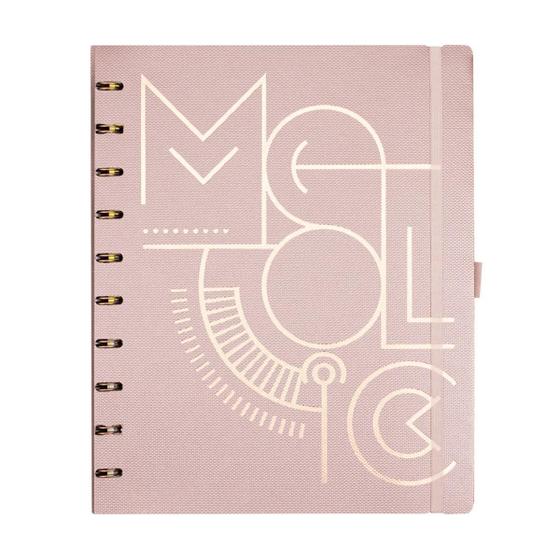 Imagem de Caderno Sys Flex Coleção Metallic Rosa - Grande - Ótima