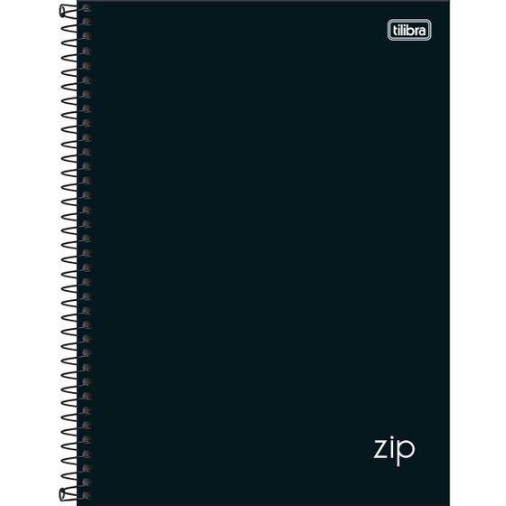 Imagem de Caderno Tilibra universitário zip preto espiral 160 folhas