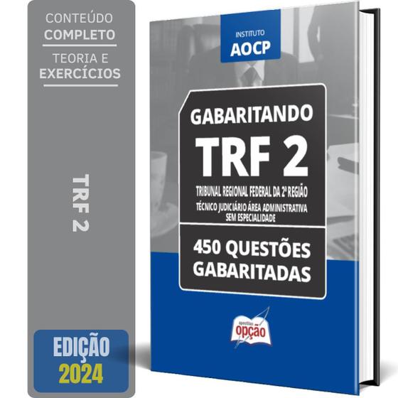 Imagem de Caderno Trf 2 2024 Técnico Judiciário Área Administrativa