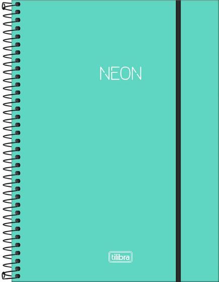 Imagem de Caderno Univ. 1 Mat. Capa Plastica Neon Turquesa Tilibra