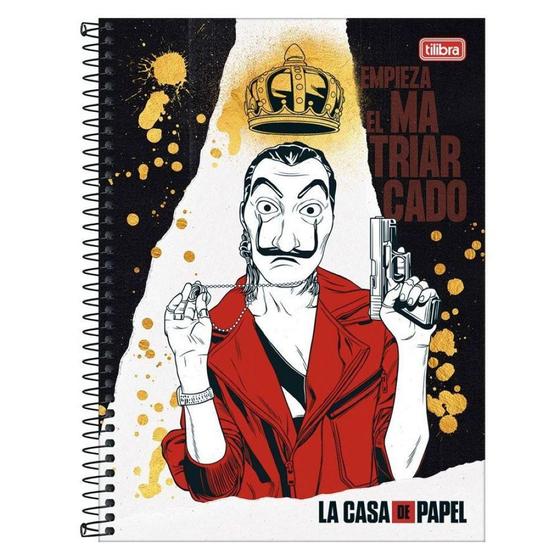 Imagem de Caderno Univ. 10 Mat 160Fls La Casa de Papel Capa 1 -Tilibra