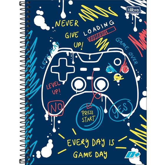 Imagem de Caderno Univ 1M Capa Dura D+ Masculino Game 2025 96FL Tilibra
