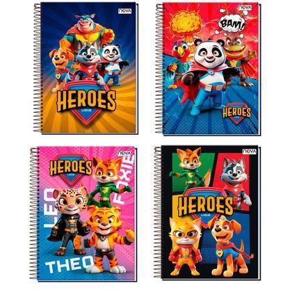 Imagem de Caderno Univ.C/d Espiral 10m Heroes Nova Caderno Sortidos