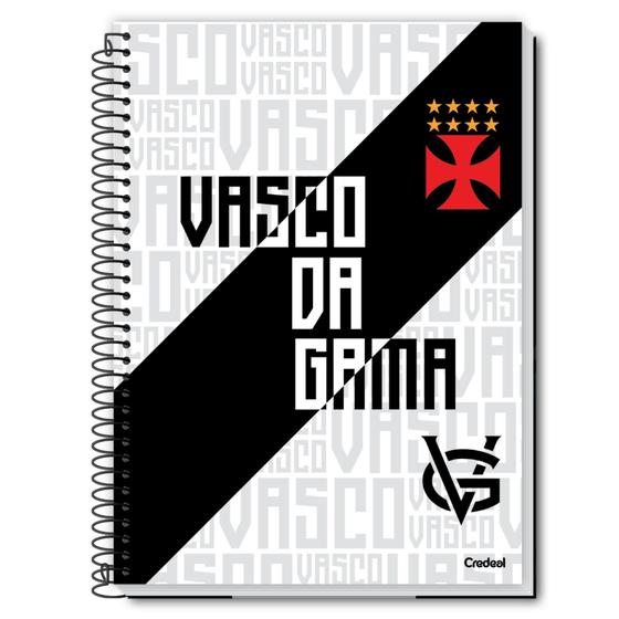 Imagem de Caderno Universitário 1 Matéria 80 fls Espiral Vasco da Gama Credeal