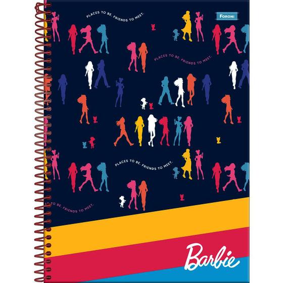 Imagem de Caderno universitário 1 matéria espiral 80 folhas Barbie Foroni