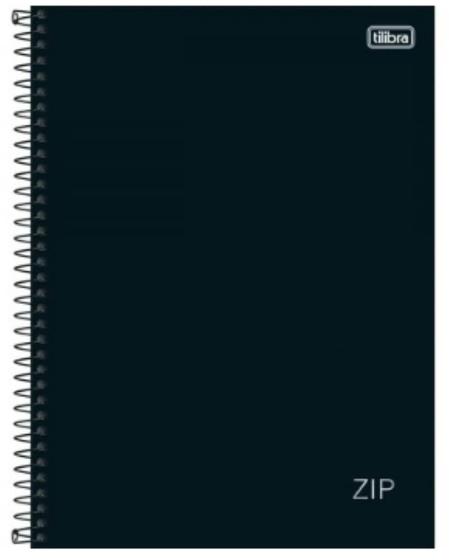 Imagem de Caderno Universitário 10 Matérias 160Fls Capa Dura Espiral Zip Preto Tilibra