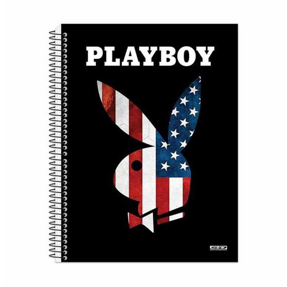 Imagem de Caderno universitario 1x1 96 folhas capa dura playboy masculino 3519 / 4un  / s.domingos