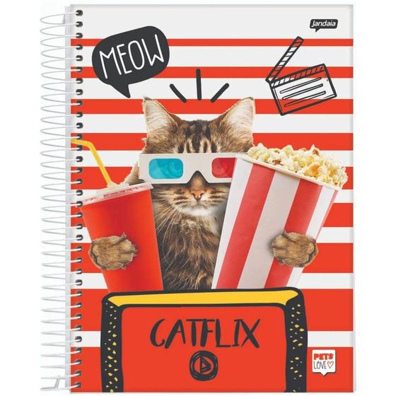 Imagem de Caderno Universitário 240 Folhas Pets Love Catflix Jandaia