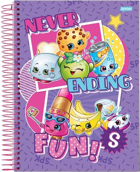 Imagem de Caderno Universitário Capa Dura 1 Matéria 96 Folhas Shopkins Jandaia (SKU 12563)