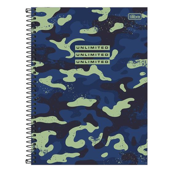 Imagem de Caderno Universitário Capa Dura Camuflado 10 matérias Tilibra