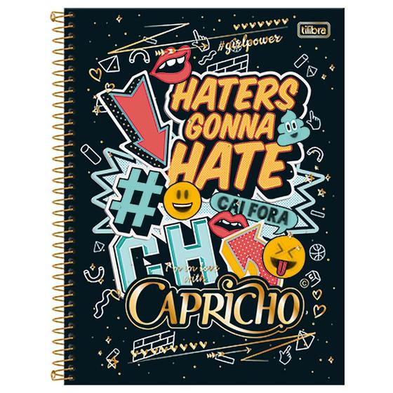 Imagem de Caderno Universitário Capricho - Haters Gonna Hate - 10 matérias - Tilibra