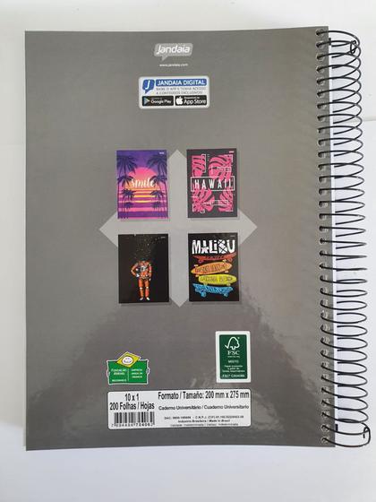 Caderno Universitário Espiral  10 Matérias 200 Folhas Jandaia Masculino é boa?