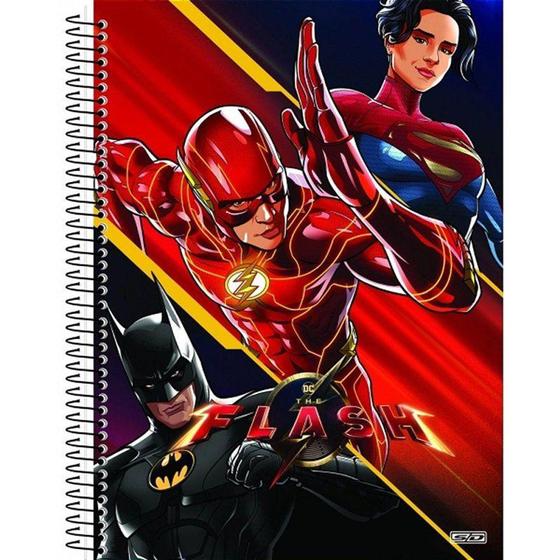 Imagem de Caderno Universitário Espiral Ca Dura 160 folhas - 10 matérias The Flash e Supergirl: DC - DC COMICS