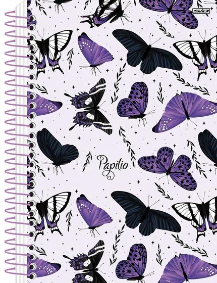 Imagem de Caderno Universitário Espiral Papilio Borboletas 10 Matérias 160 Folhas Capa Dura Animativa