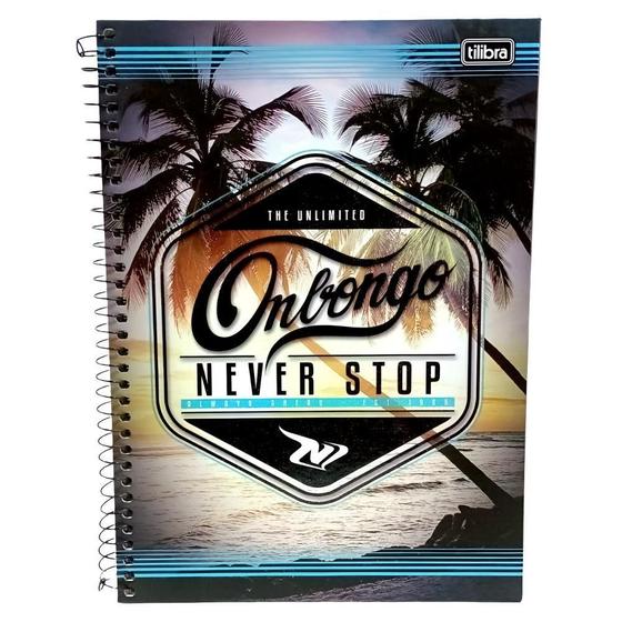 Imagem de Caderno Universitario Onbongo Never Stop 1M 96Folhas Tilibra