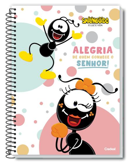 Caderno Universitário Smilinguido 1 Matéria Espiral Capa Dura 80 Folhas ...