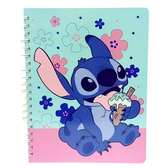 Imagem de Caderno Universitario Stitch Tomando Sorvete 10M 160Folhas