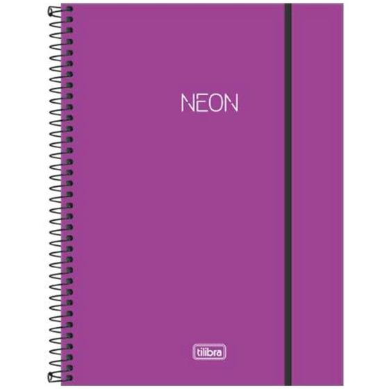 Imagem de Caderno Universitário Tilibra Neon Roxo 1 Matéria 80 Fls Capa Plástica