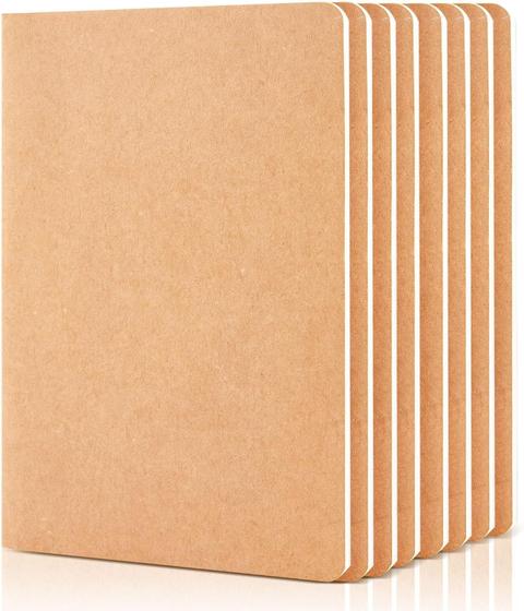 Imagem de Cadernos FeelA A5 - Papel Kraft Sem Linhas (Pacote com 8 Cadernos de 60 Páginas)
