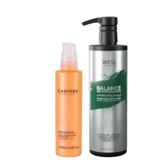 Imagem de Cadiveu Booster Nutri Glow 200ml + Wess Balance Cond. 500ml