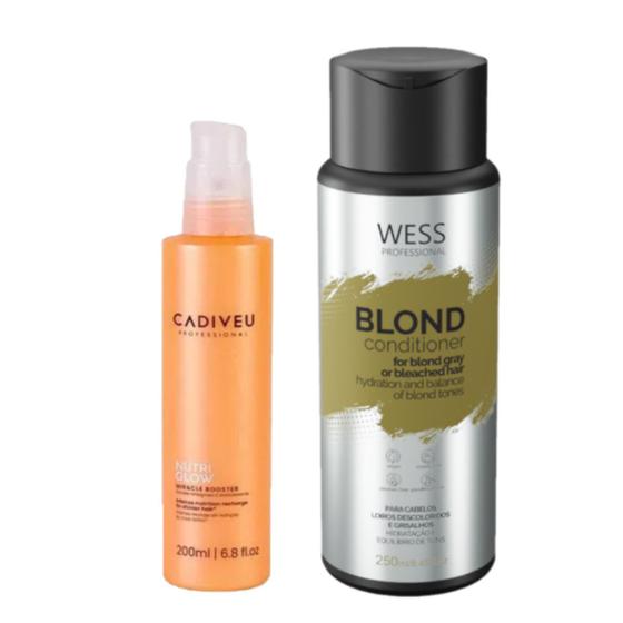 Imagem de Cadiveu Booster Nutri Glow 200ml + Wess Blond Cond. 250ml