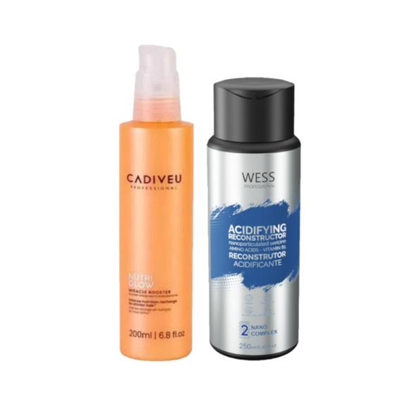 Imagem de Cadiveu Booster Nutri Glow 200ml + Wess Nano Passo 2 - 250ml