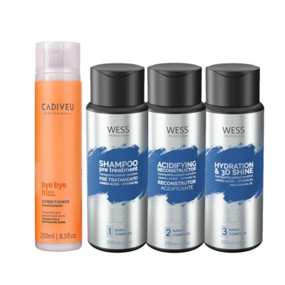 Imagem de Cadiveu Cond Bye Bye Frizz 250ml + Wess Kit NanoSelagem250ml