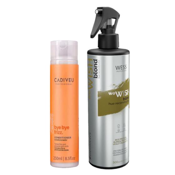 Imagem de Cadiveu Cond Bye Bye Frizz 250ml + Wess We Wish Blond 500ml