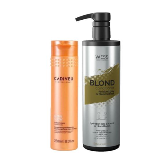 Imagem de Cadiveu Cond. Nutri Glow 250ml + Wess Blond Cond. 500ml