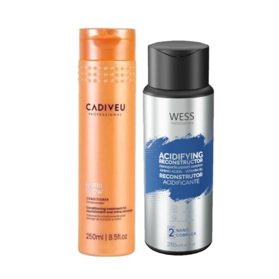 Cadiveu Cond. Nutri Glow 250ml + Wess Nano Passo 2 - 250ml - CADIVEU/WESS Imagem de Cadiveu Cond. Nutri Glow 250ml + Wess Nano Passo 2 - 250ml
